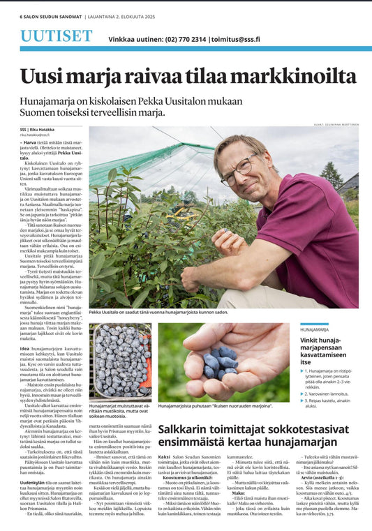 Kirjoitus salon seudun sanomissa